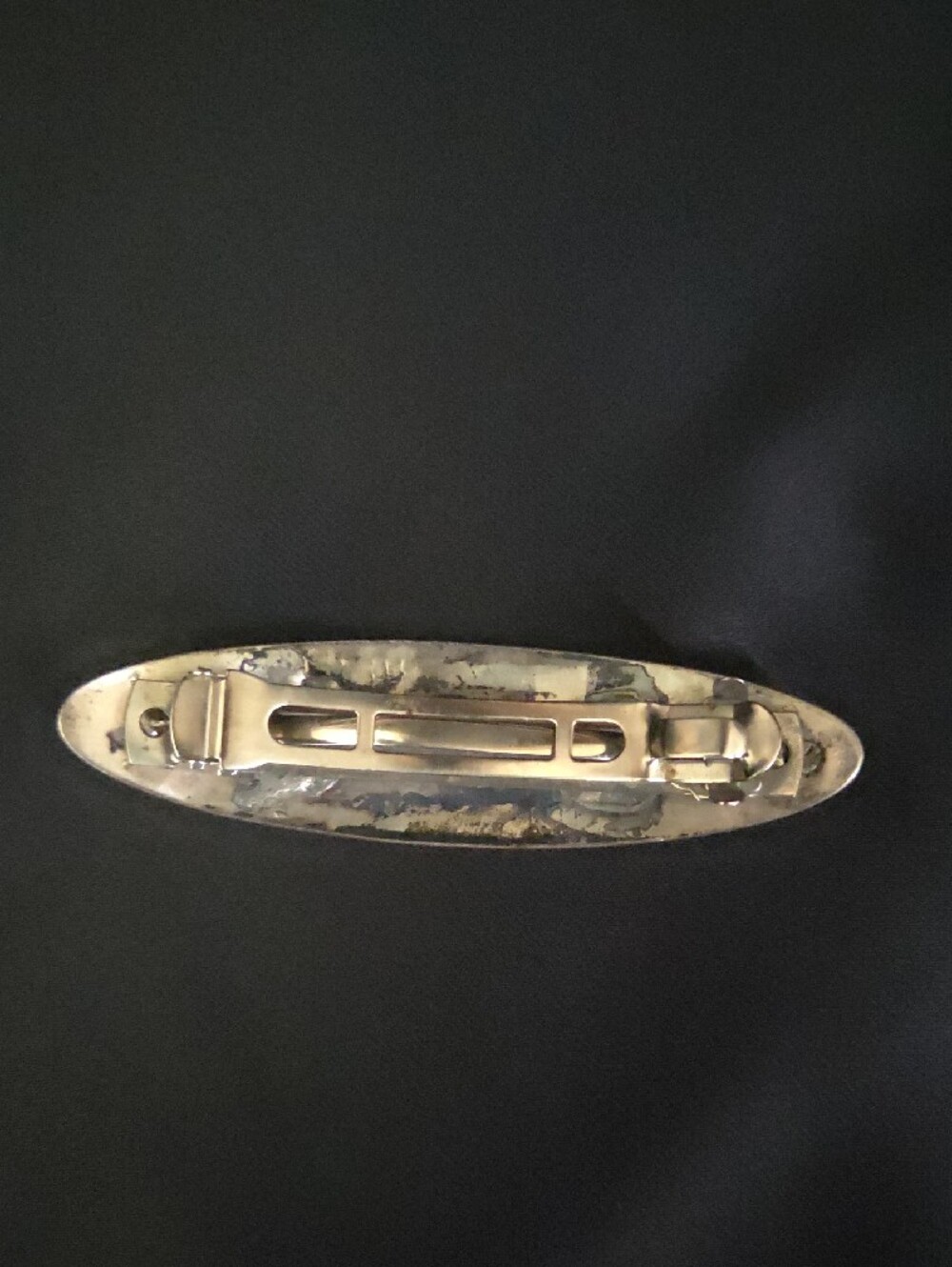 Vintage Sterling Native American Overlay - HOPI style - Barrette - Picture 3 of 5